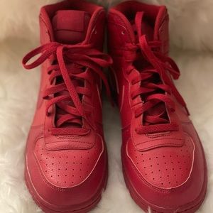 Red Nike High top Air Force ones. Never worn. Size 10 men.